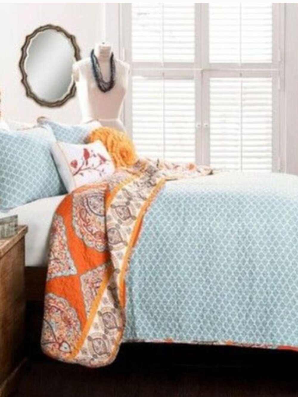 Lush Decor  5 piece king-size Harley quilt set, tangerine - Picture 2 of 6